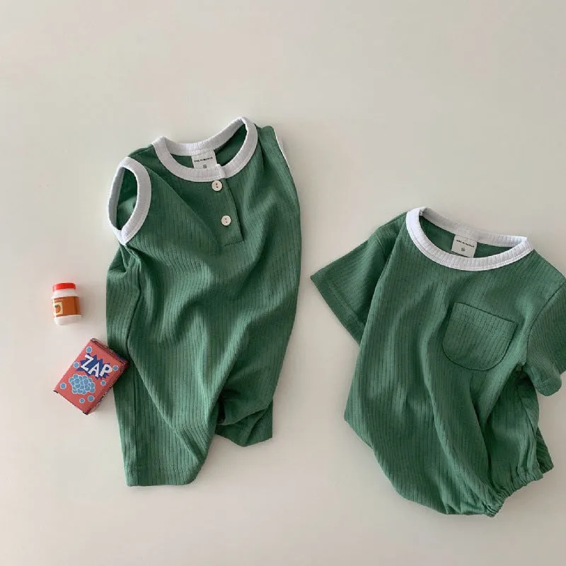 Summer Cotton Rompers and Sleeveless Onesies (2 for $40)