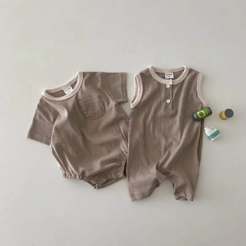 Summer Cotton Rompers and Sleeveless Onesies (2 for $40)