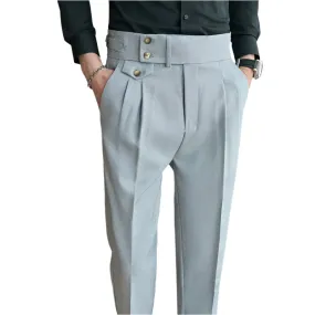 TEEK - British Style High Waist Mens Suit Pants