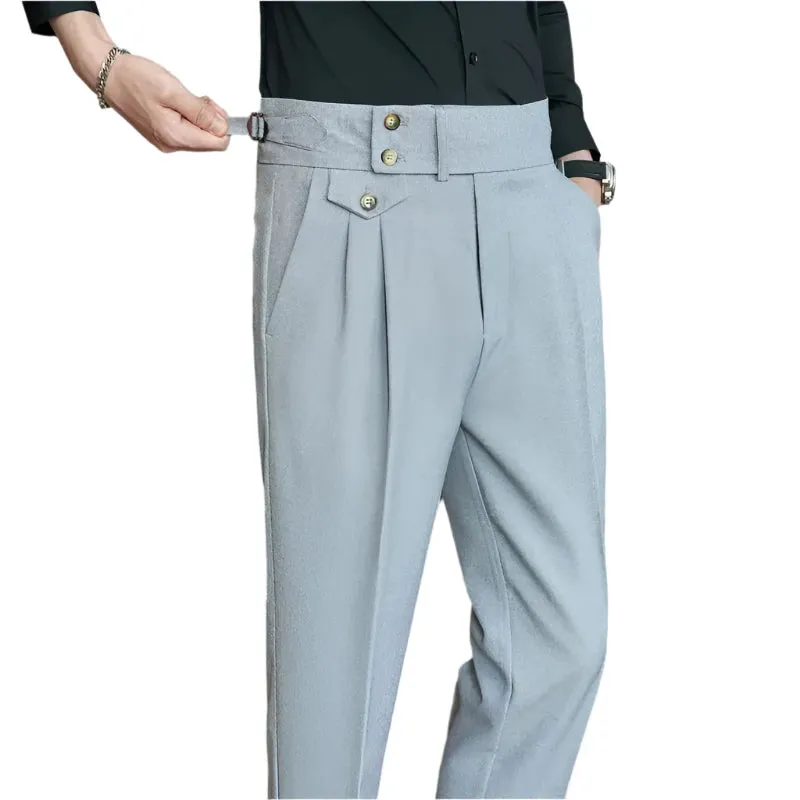 TEEK - British Style High Waist Mens Suit Pants