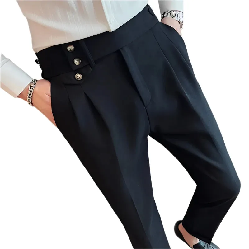 TEEK - British Style High Waist Mens Suit Pants