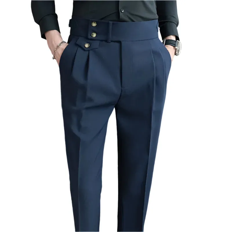 TEEK - British Style High Waist Mens Suit Pants