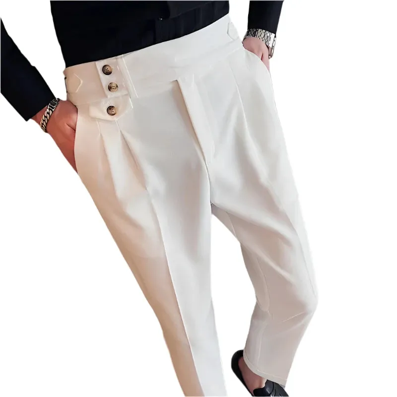 TEEK - British Style High Waist Mens Suit Pants