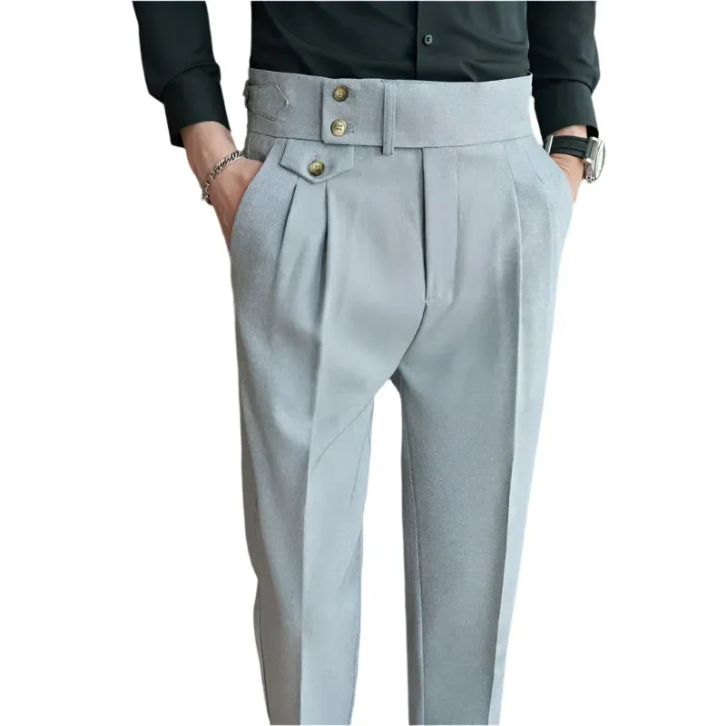 TEEK - British Style High Waist Mens Suit Pants