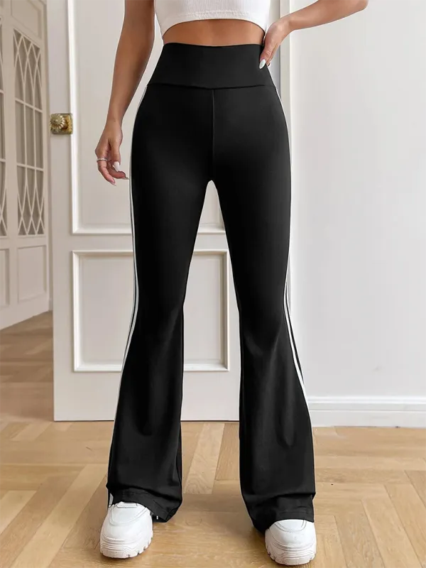 TEEK - High Waist Drape Wide Leg Straight Boot Cut Trousers