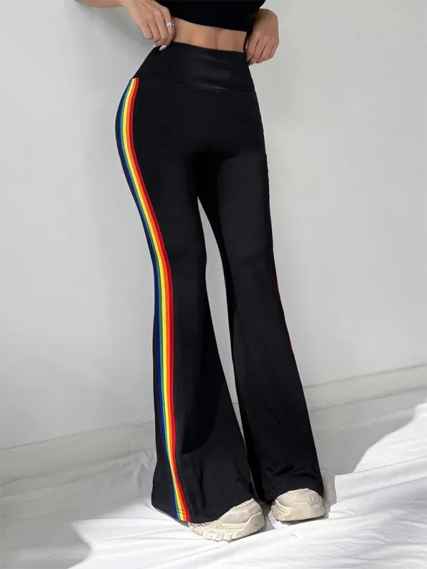 TEEK - High Waist Drape Wide Leg Straight Boot Cut Trousers