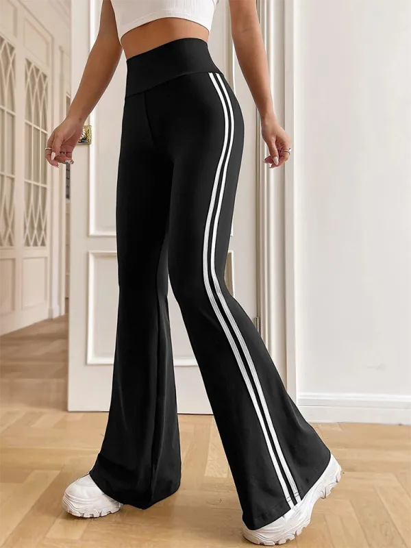 TEEK - High Waist Drape Wide Leg Straight Boot Cut Trousers