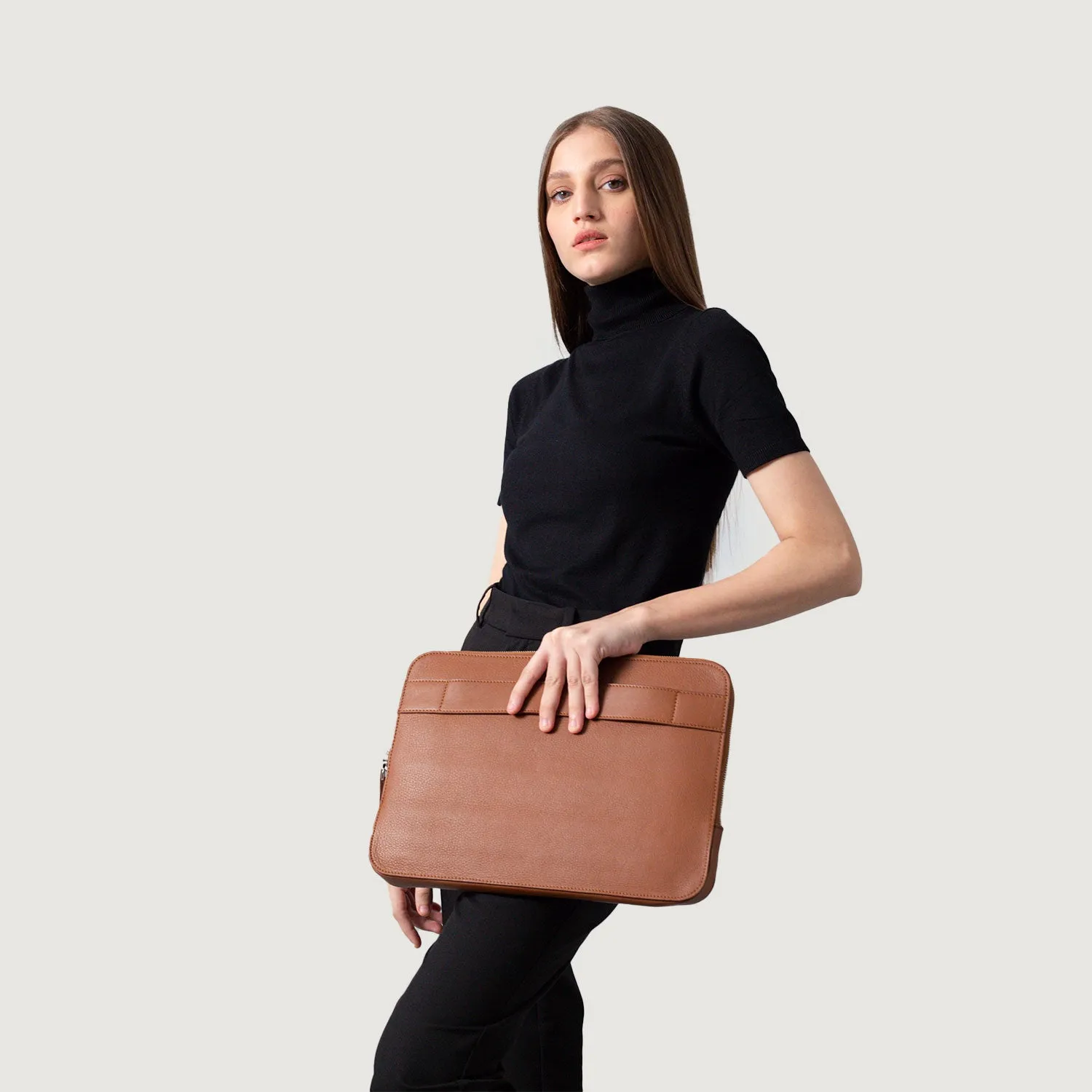 The Baxter Brown Leather Laptop Sleeve