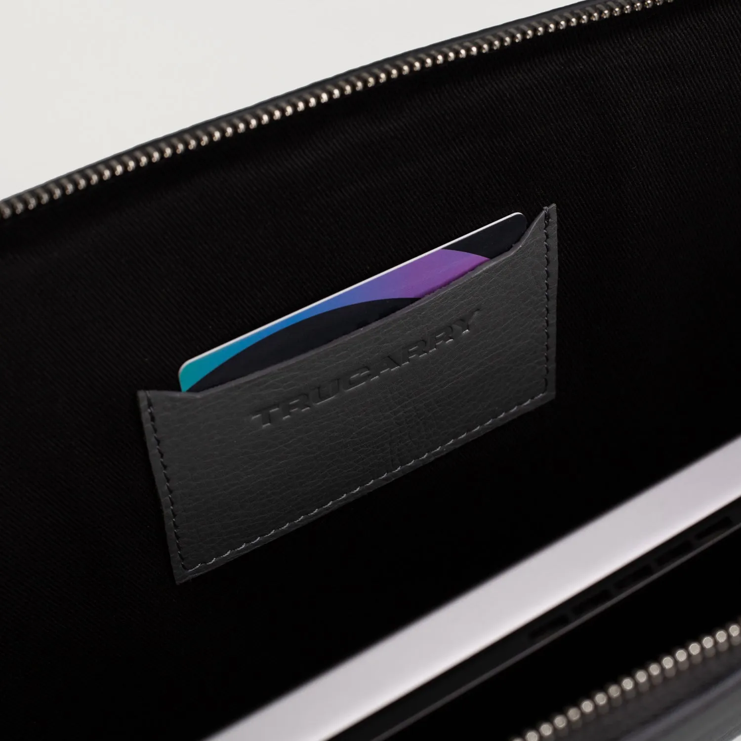 The Baxter Grey Leather Laptop Sleeve