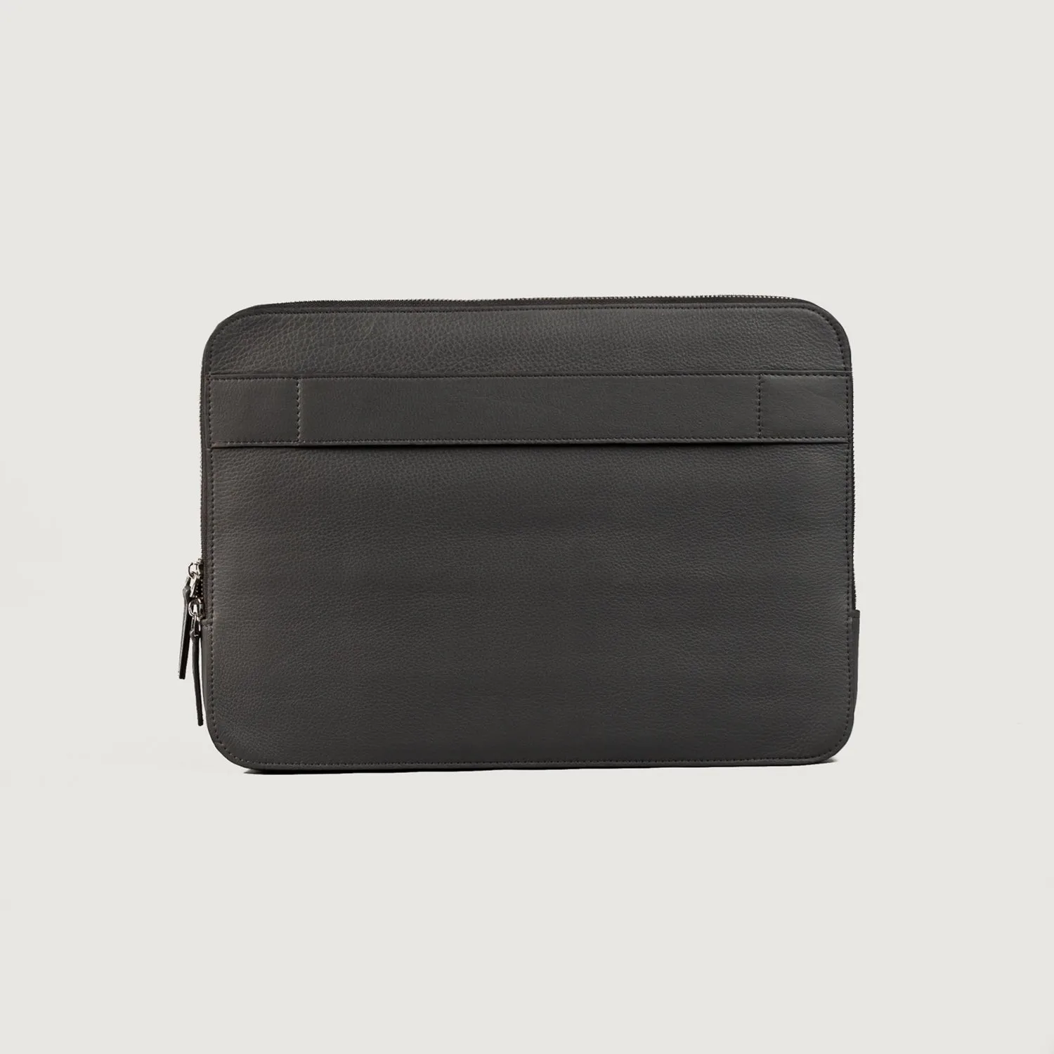 The Baxter Grey Leather Laptop Sleeve