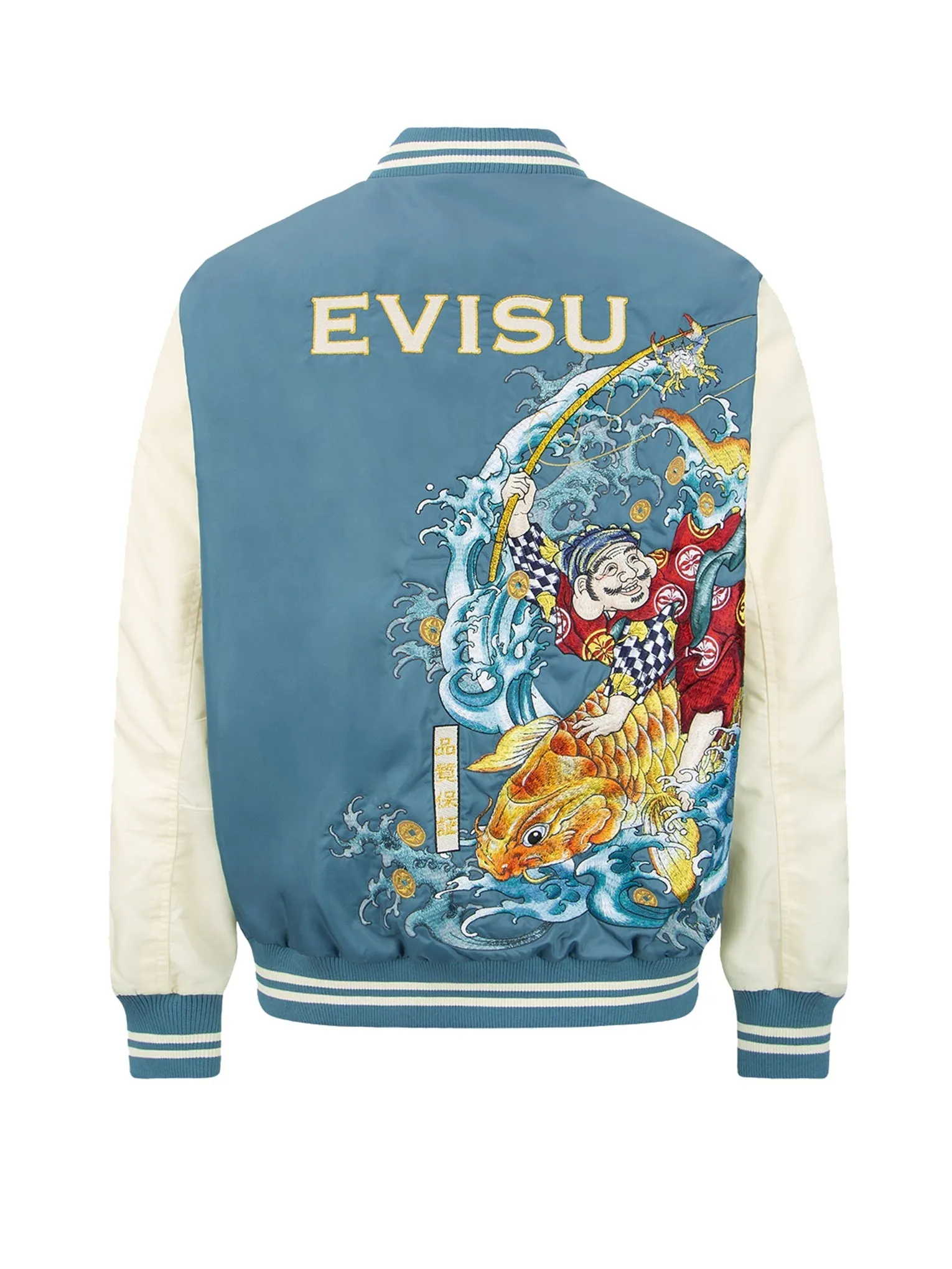 “The God of Fortune Riding Waves”Embroidery Souvenir Jacket