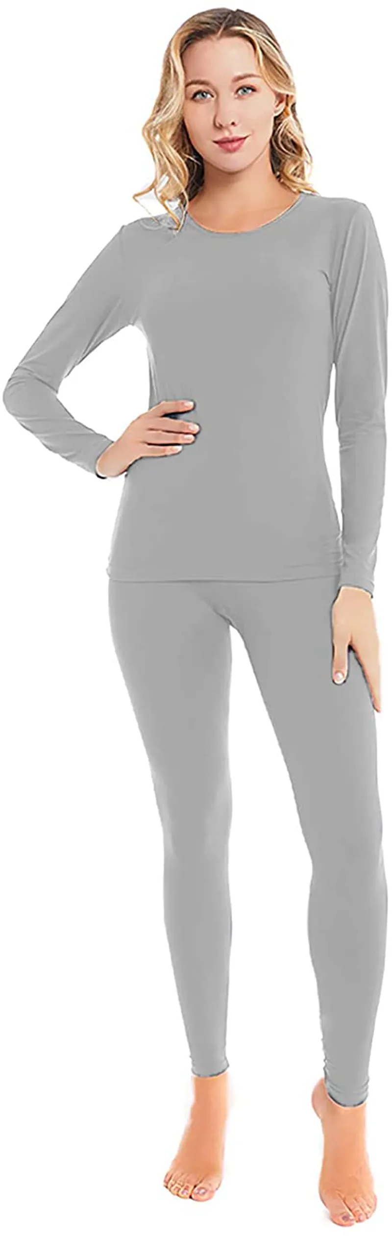 Thermal Underwear for Women Ultra-Soft Long Johns Set Cotton Base Layer Winter Ski Warm Top & Bottom