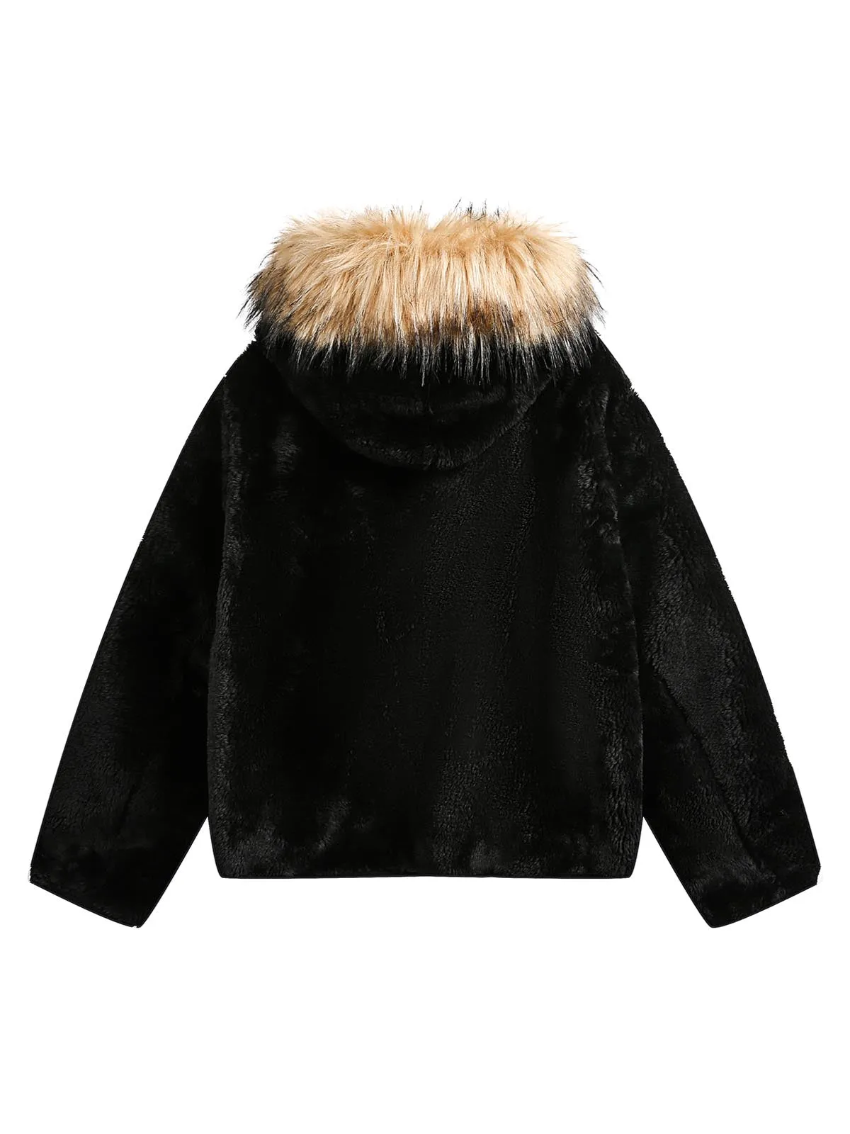 Thesupermade Fur Hooded Quilted Sherpa Jacket