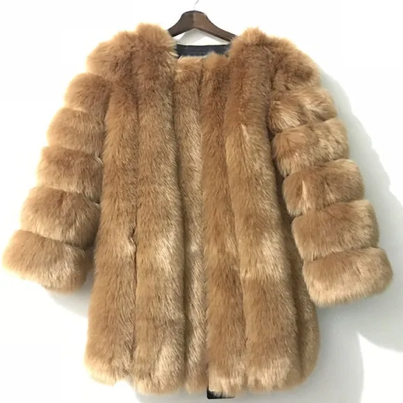 Trendy Faux Fur Mid Waist Coat