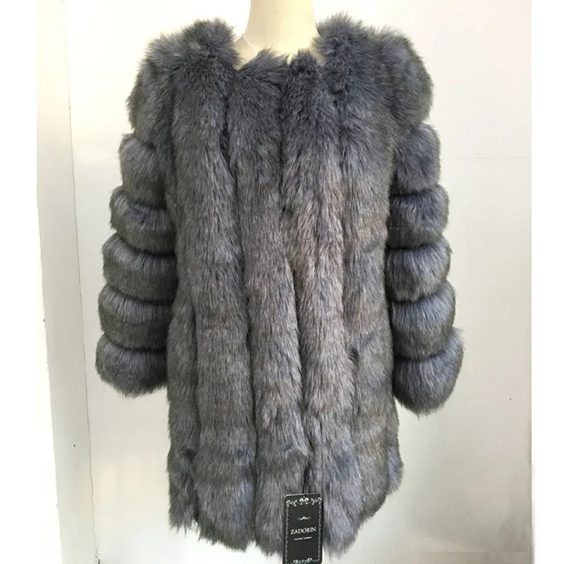 Trendy Faux Fur Mid Waist Coat