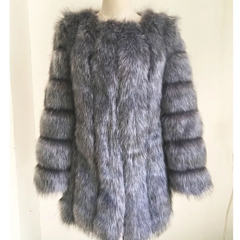 Trendy Faux Fur Mid Waist Coat