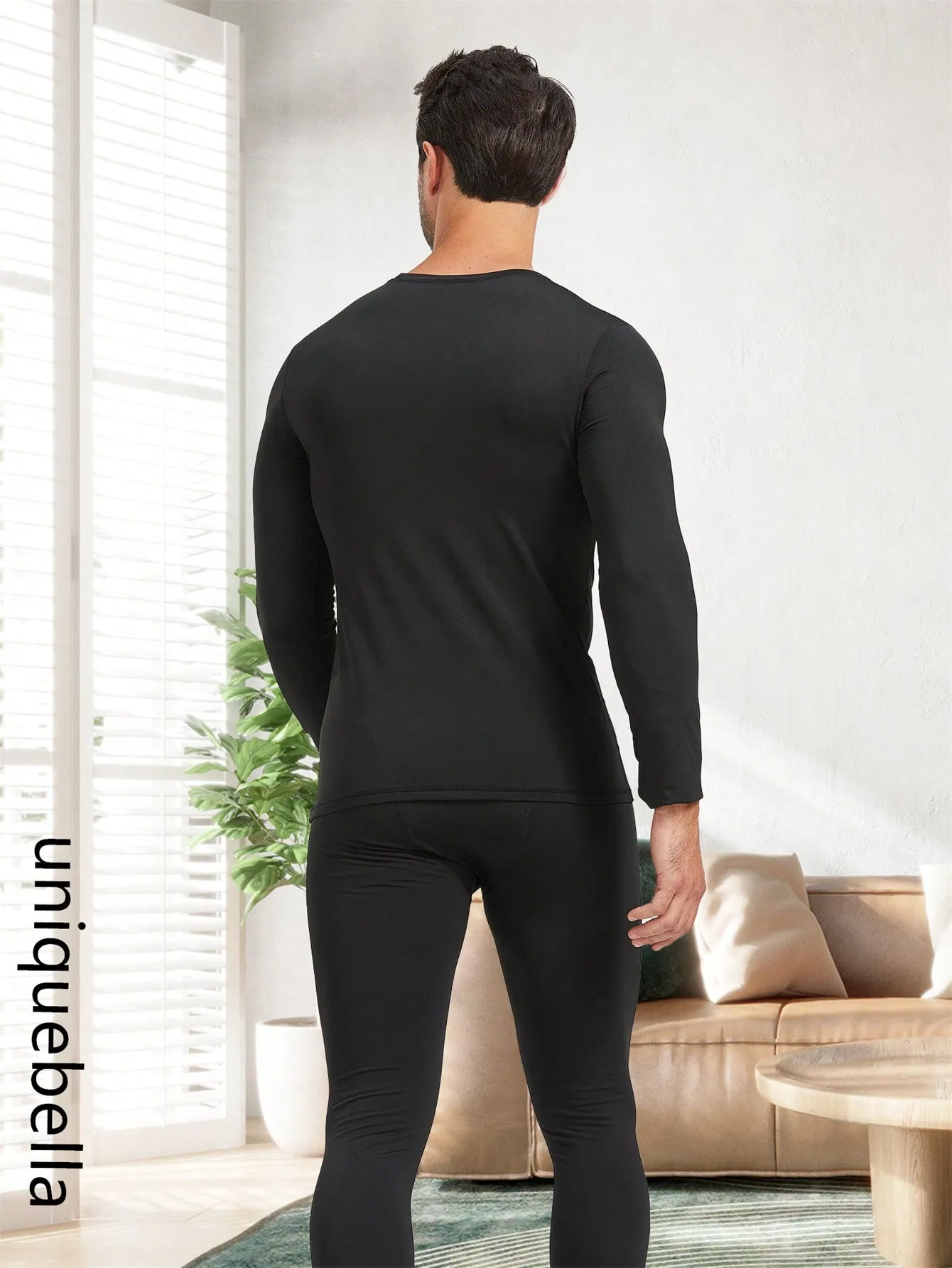 UNIQUEBELLA Thermal Underwear For Men Long Johns With Fleece Lined, Base Layer Men Cold Weather Top Bottom, Sports