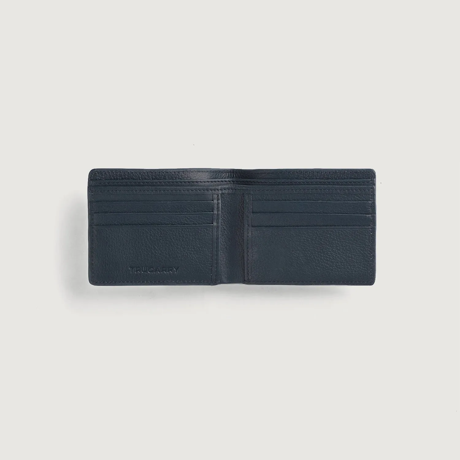 Voren Blue Leather Bi-fold Wallet