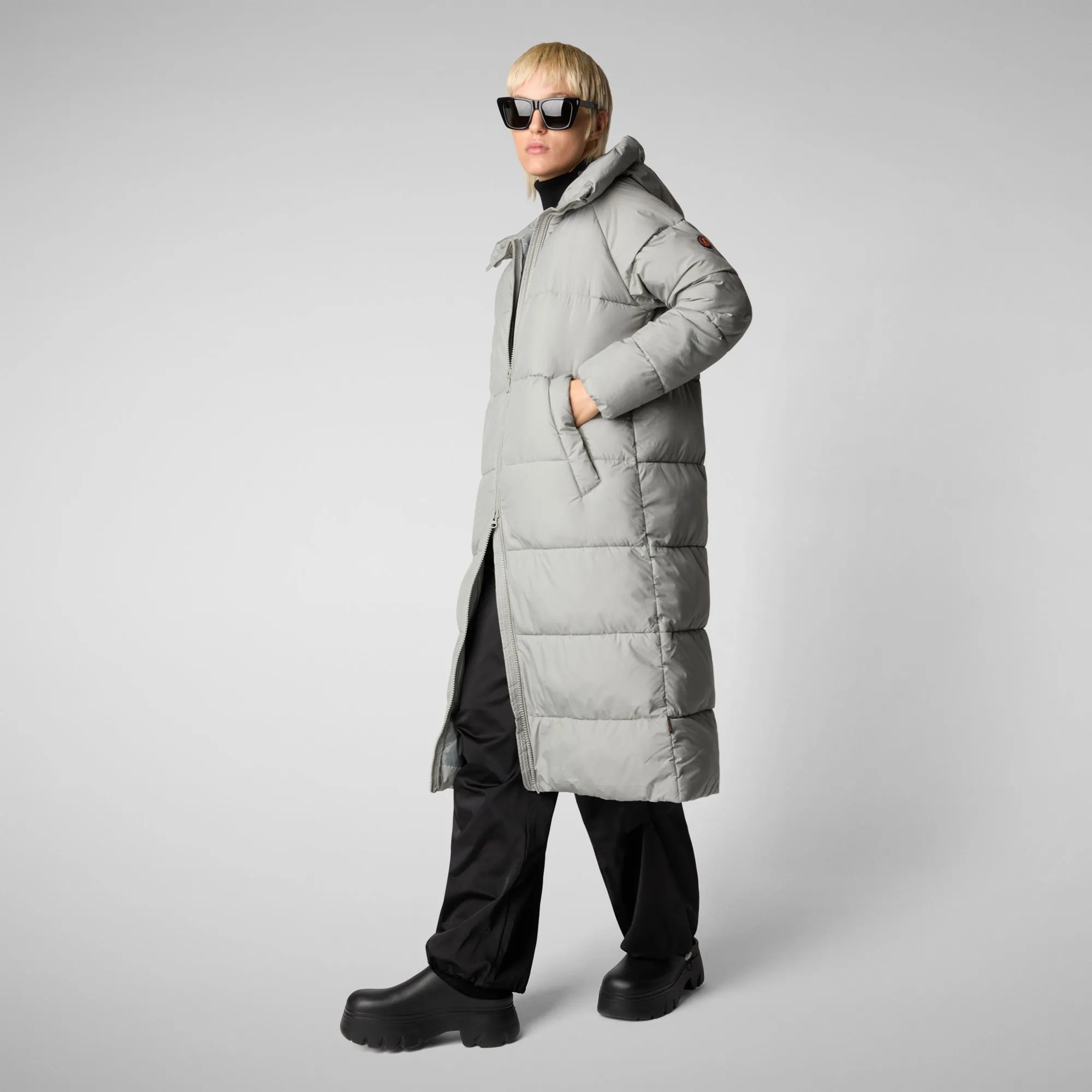 Women's animal free Puffer jacket Janis in wolf grey