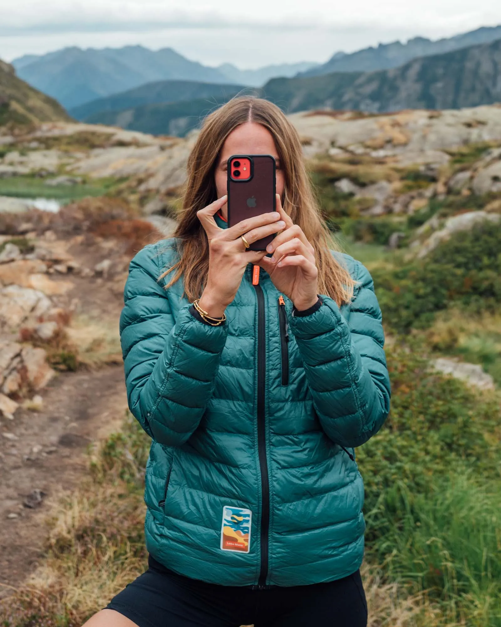 Women's Reversible Lightweight Puffer Jacket, Green & Orange