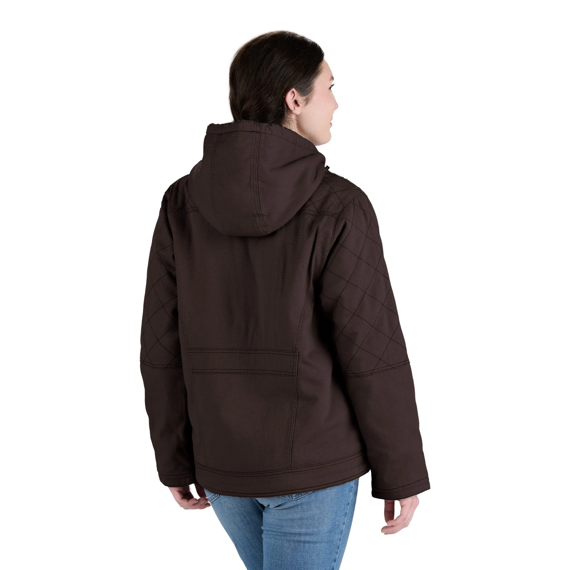 Women's Sherpa-Lined Twill Hooded Work Jacket