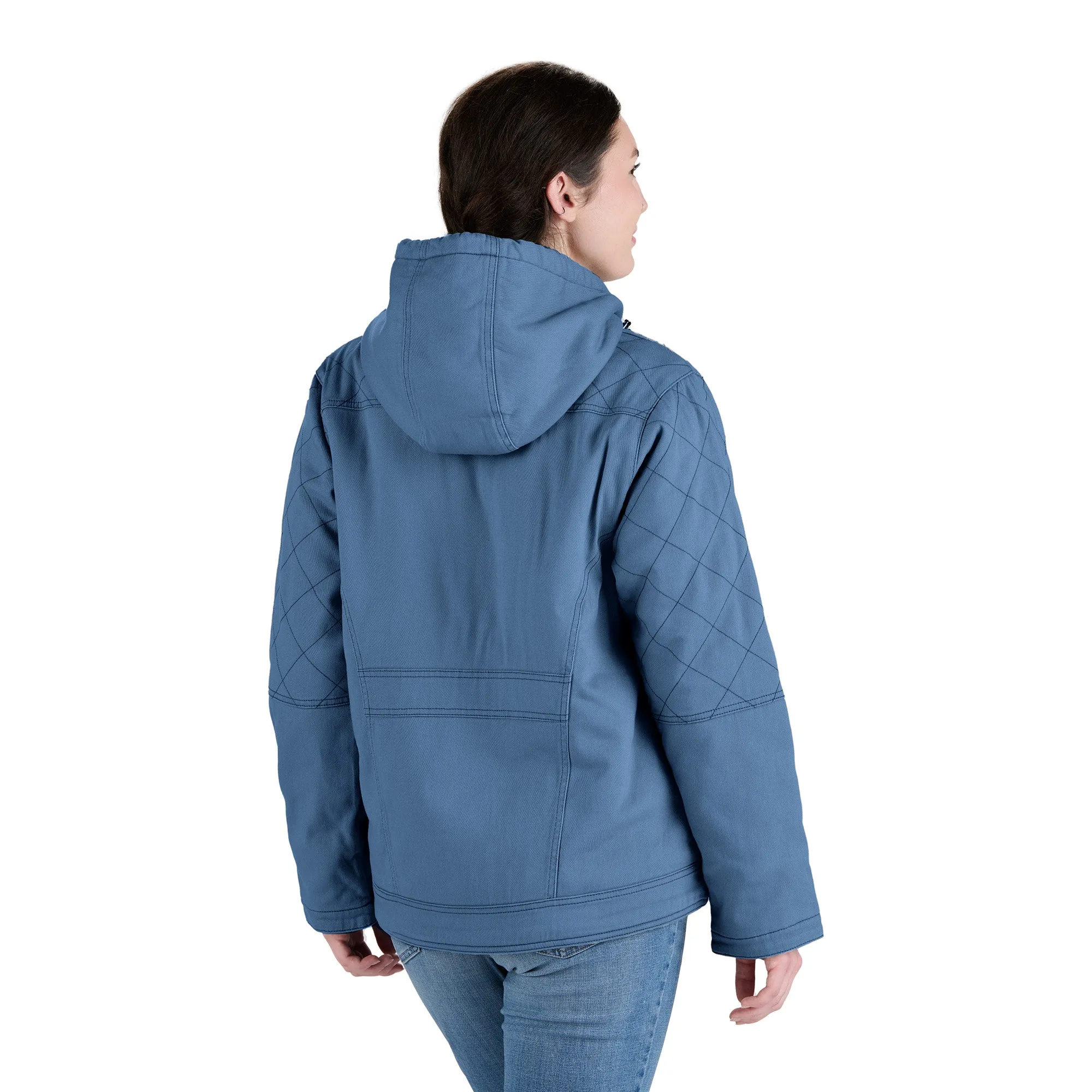 Women's Sherpa-Lined Twill Hooded Work Jacket