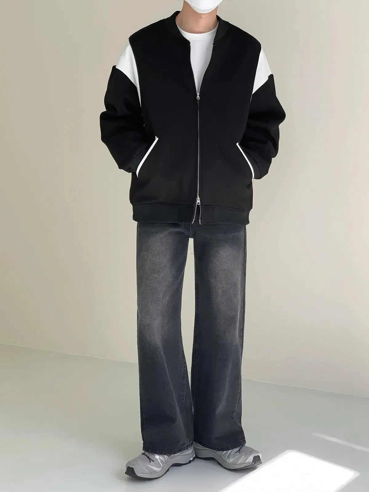 Zhou Contrast Zipped Casual Jacket